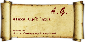 Alexa Gyöngyi névjegykártya