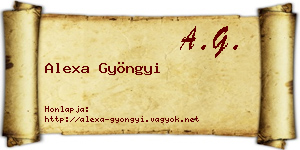 Alexa Gyöngyi névjegykártya